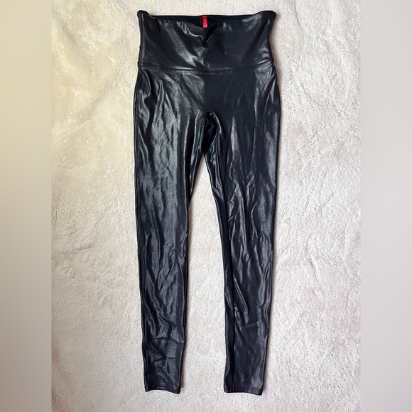 SPANX Pants - Spanx Faux Leather Leggings Black Women Size Medium
